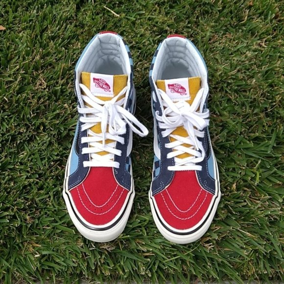 Vans Shoes - Vans Women 10 Hi Top Multi Color Block Shoes